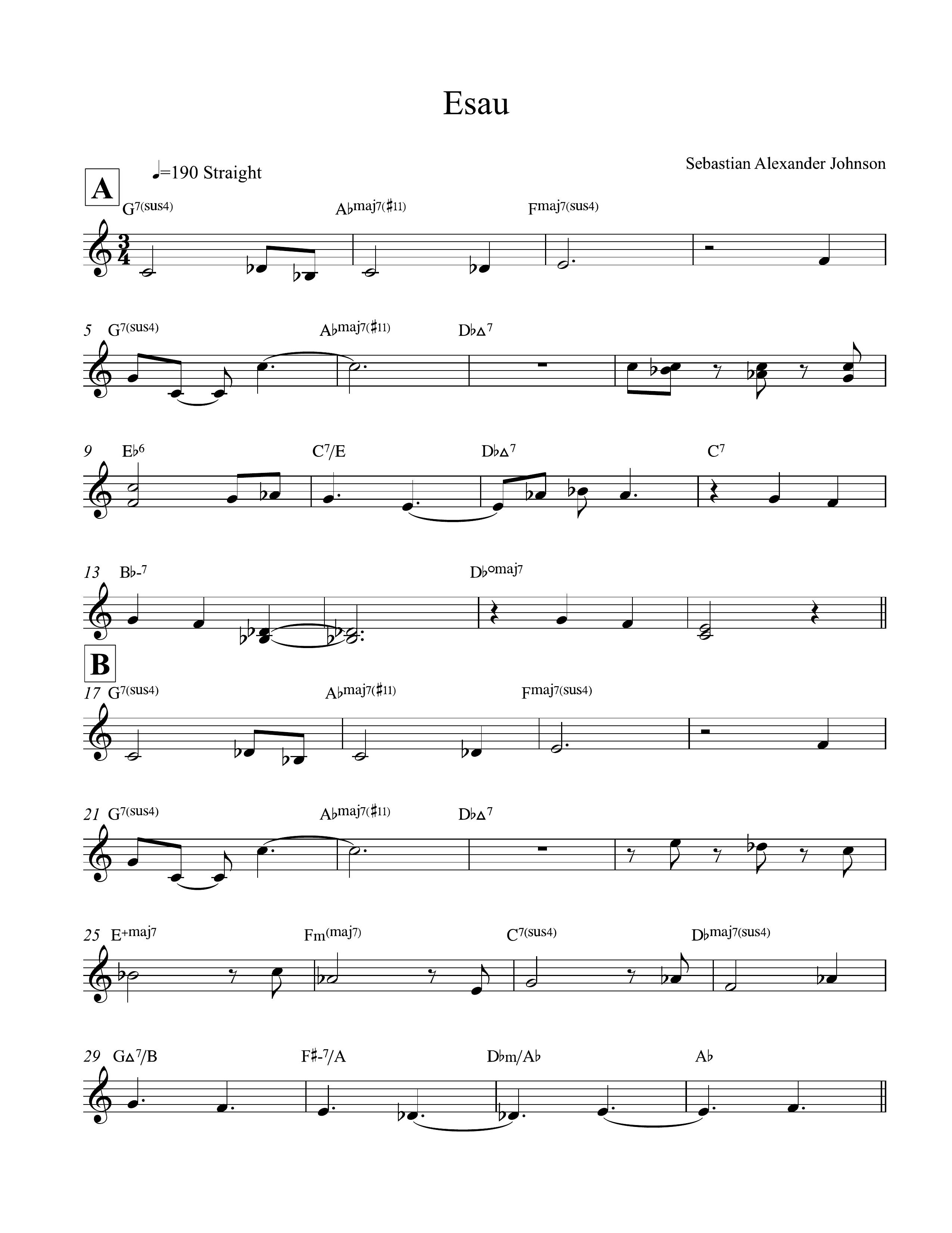 Esau Sheet Music Page 1